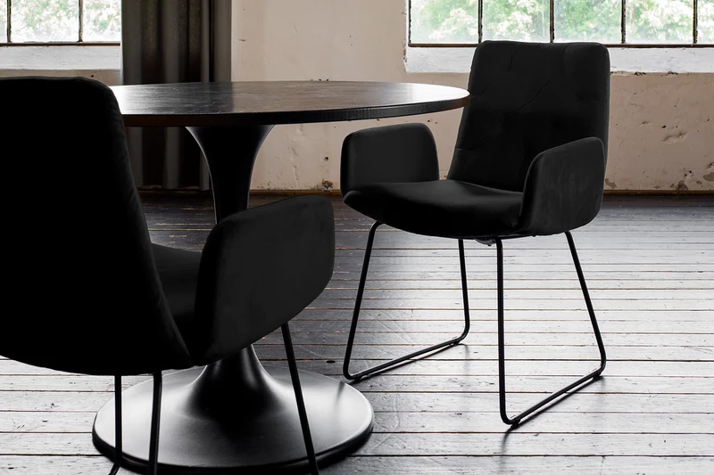 KAWOLA Esszimmerstuhl NEW CHARME Velvet schwarz
