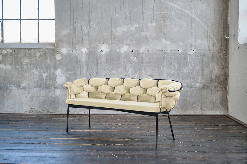 KAWOLA Bank MONTY Sitzbank 240cm Velvet cremeweiß