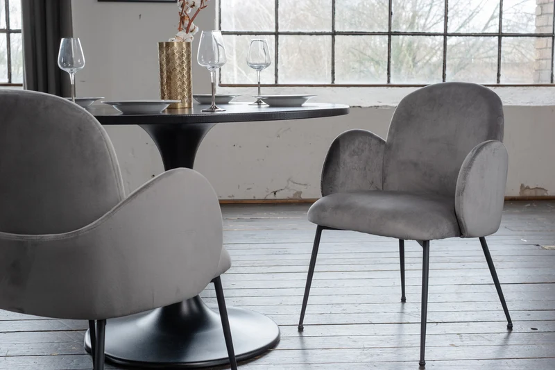 KAWOLA Stuhl DEON Esszimmerstuhl Velvet grau