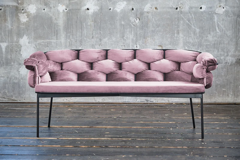 KAWOLA Bank MONTY Sitzbank 240cm Velvet rosa