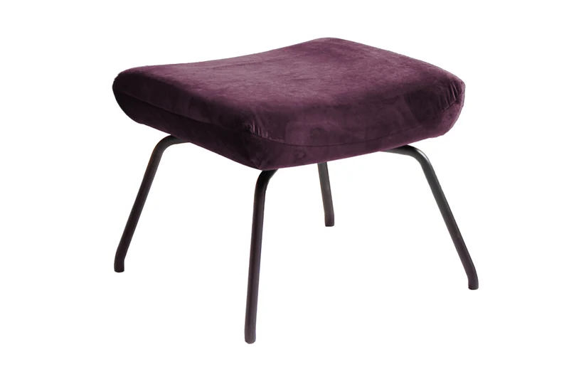 KAWOLA Hocker LOTTE Polsterhocker velvet purple