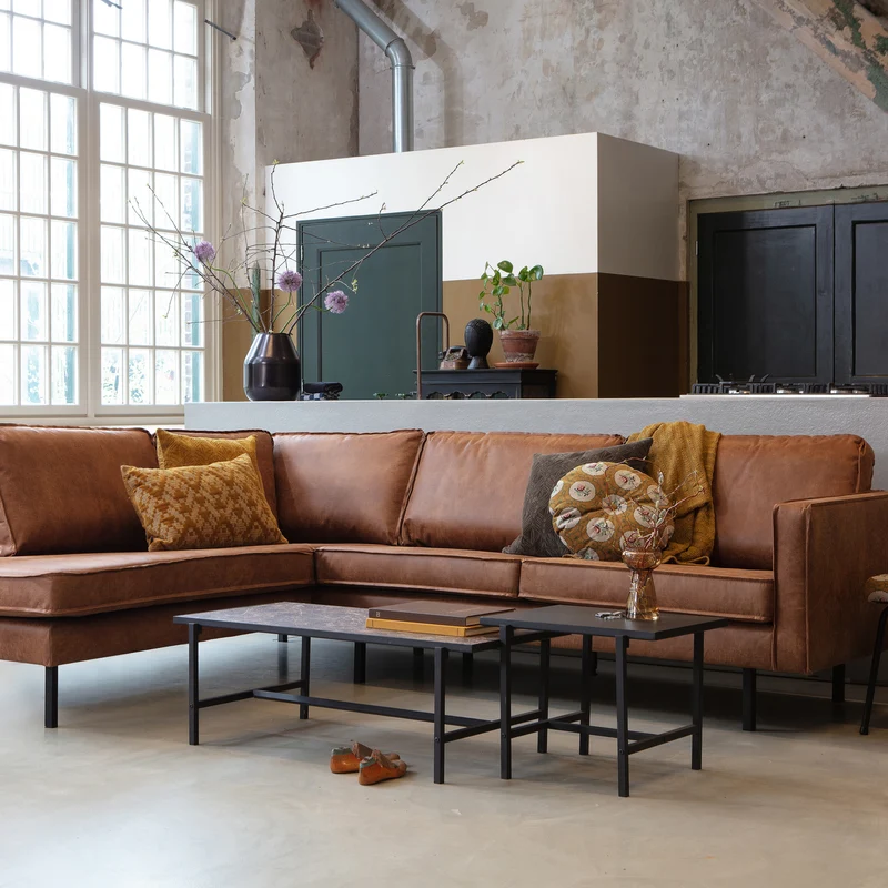 Rodeo eckbank linken ecoleder cognac