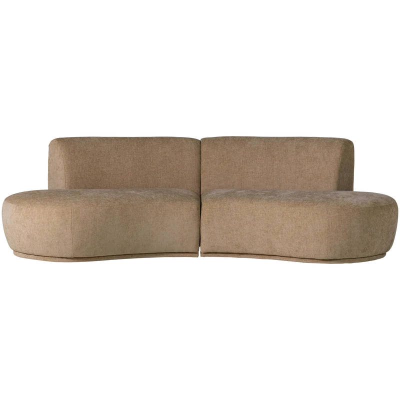 Batavier halbrundes Sofa 4-Sitzer Samt melange hellbraun