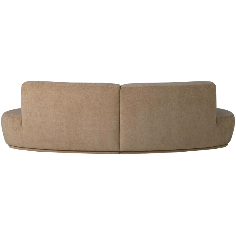 Batavier halbrundes Sofa 4-Sitzer Samt melange hellbraun