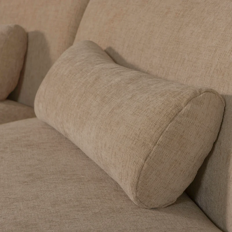 Batavier halbrundes Sofa 4-Sitzer Samt melange hellbraun