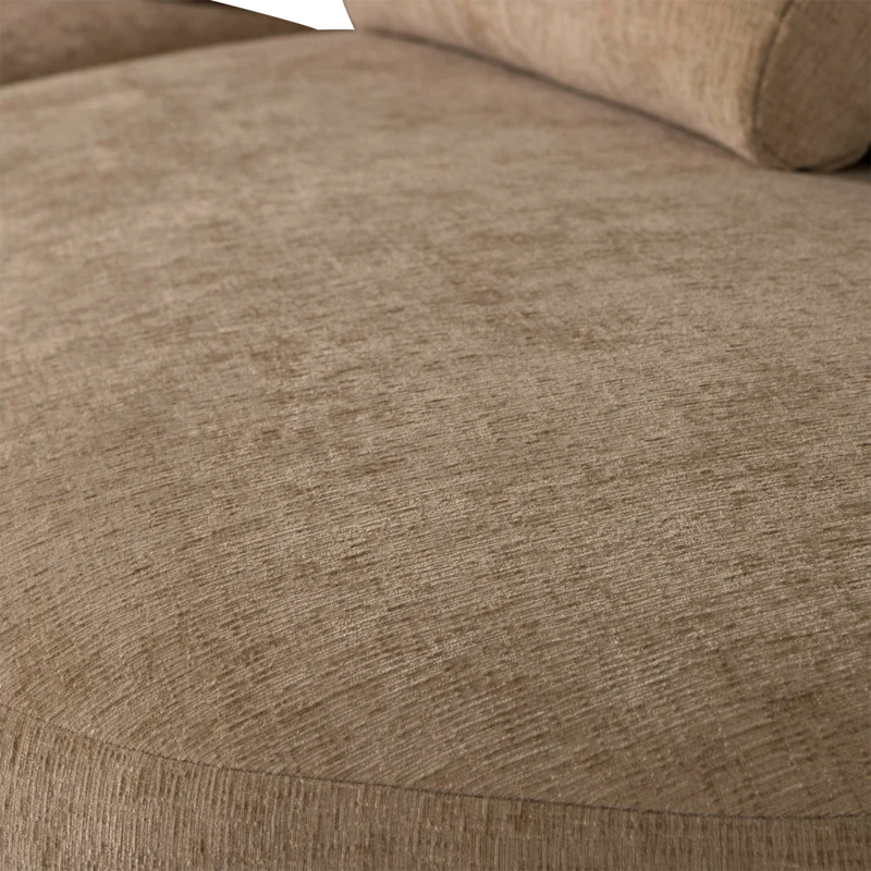 Batavier halbrundes Sofa 4-Sitzer Samt melange hellbraun