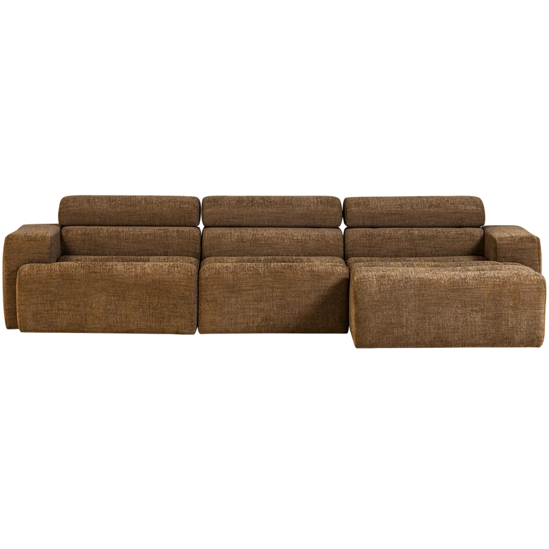 Novi chaise longue sofa rechts karamellbraun melange