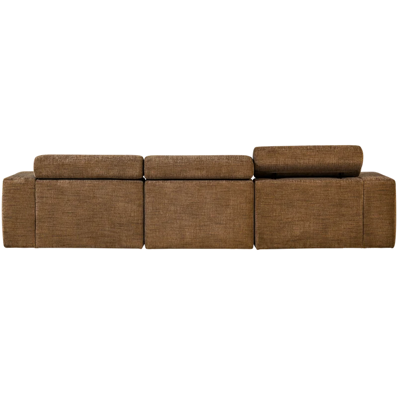 Novi chaise longue sofa rechts karamellbraun melange