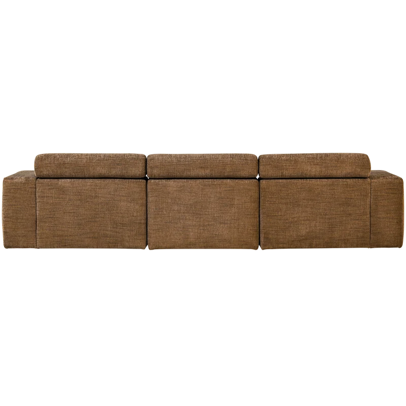 Novi chaise longue sofa links karamellbraun melange