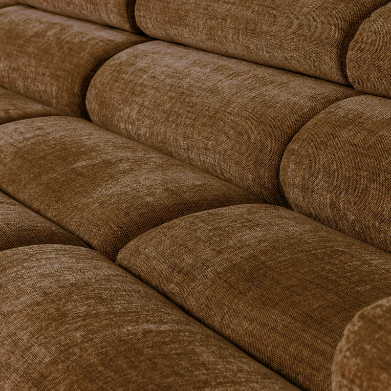 Novi chaise longue sofa links karamellbraun melange