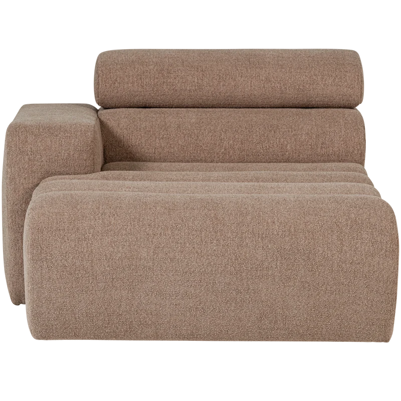 Novi Chaiselongue Element Arm links Bouclé Taupe