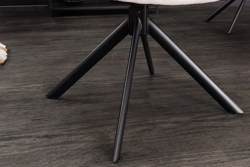 Moderner Drehstuhl LYON beige Strukturstoff Metallgestell