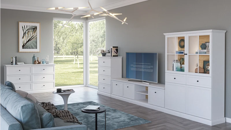 Livento TV-Lowboard mit 3 Türen im klassischen Design