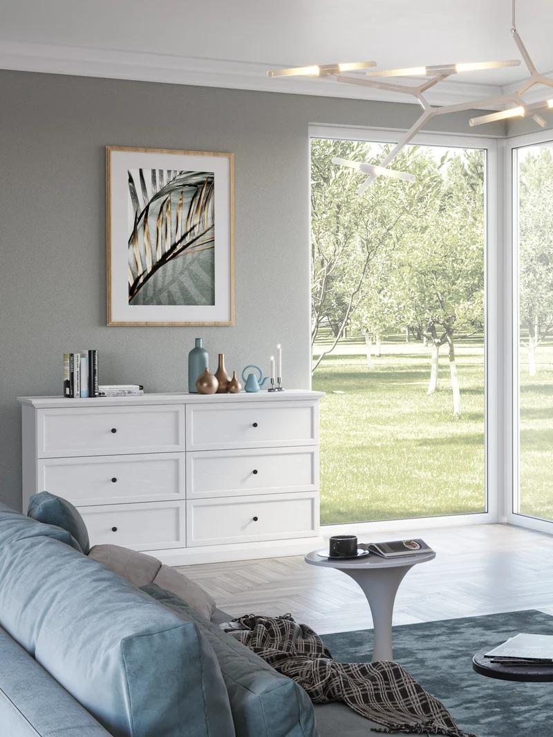 Livento Kommode mit 3 Türen und 3 Schubladen – Sideboard im klassischen Design