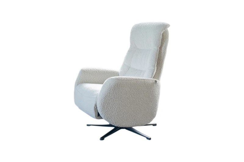 KAWOLA Sessel SARI Relaxsessel drehbar Stoff hellgrau