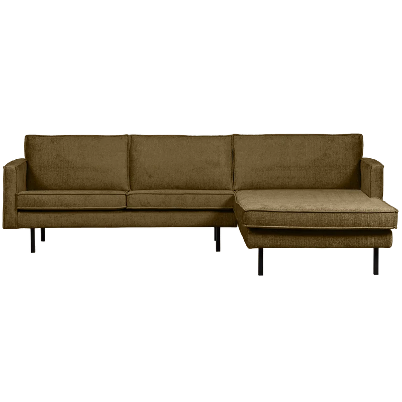 Rodeo chaise longue rechts structure velvet brass