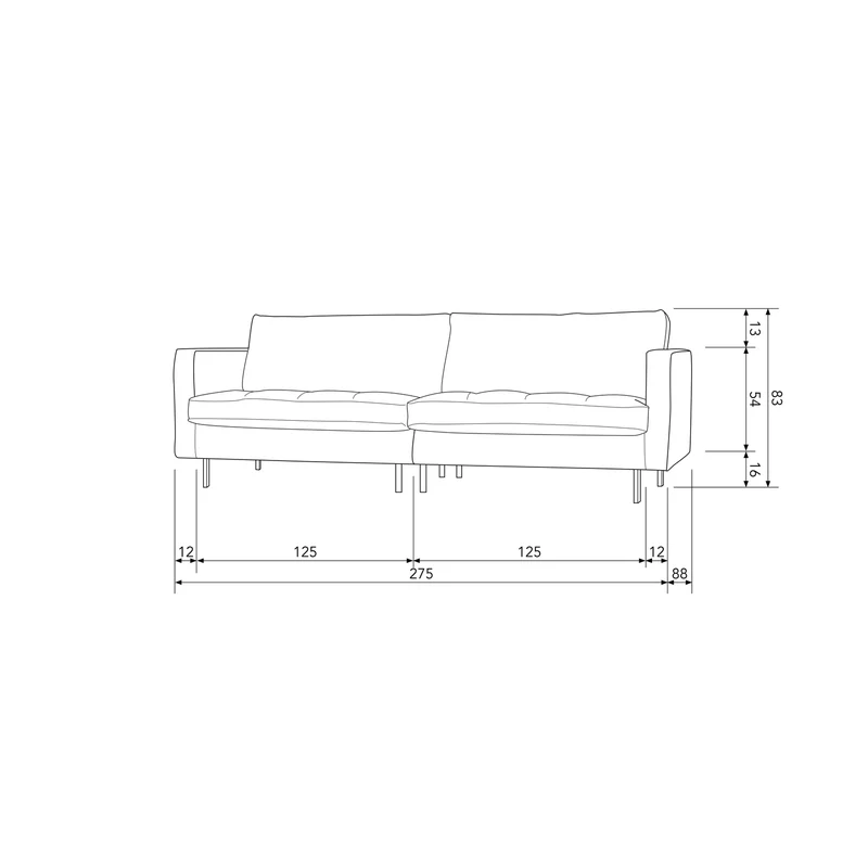 Rodeo classic sofa 3-sitzer ecoleder cognac