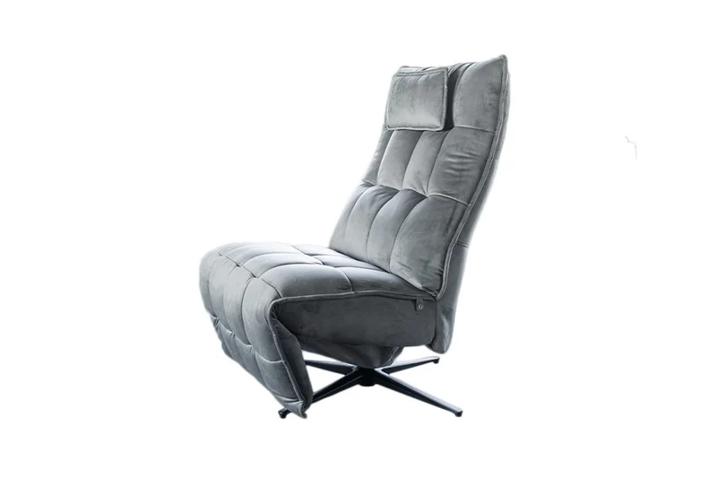 KAWOLA Sessel MIKO Relaxsessel drehbar Velvet steingrau