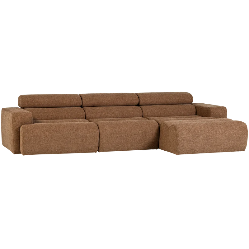 Novi Chaiselongue Sofa rechts Bouclé Karamell
