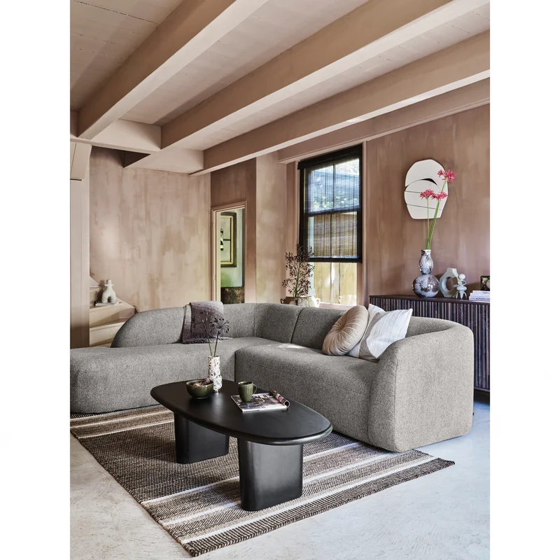 Sloping eckbank links grau melange