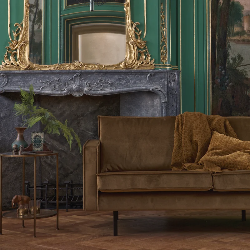 Rodeo sofa 3-sitzer velvet honiggelb