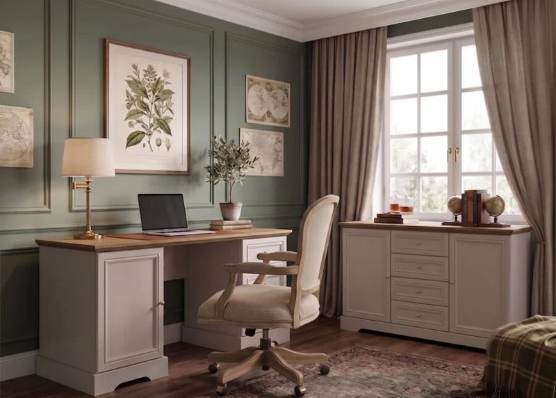 Castello Eleganter Schreibtisch im Landhausstil mit großzügiger Arbeitsfläche