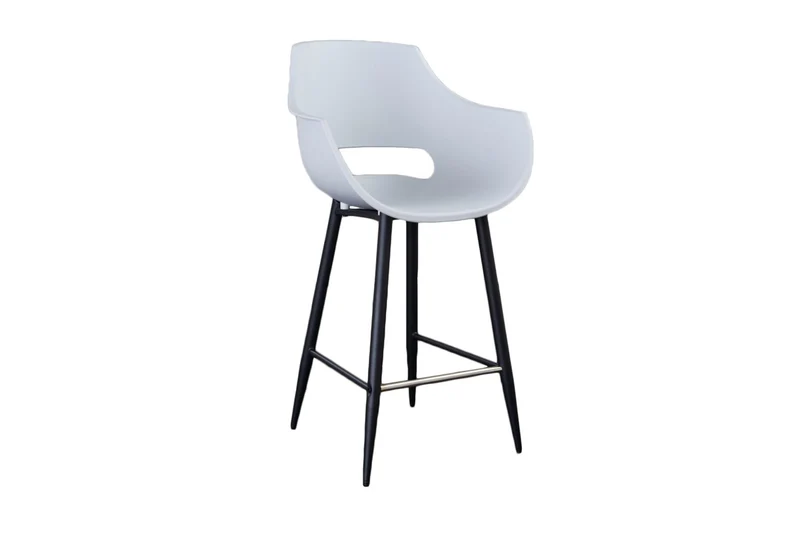 KAWOLA Barhocker ZAJA Barstuhl Sitzhöhe 76 cm Kunststoff weiß