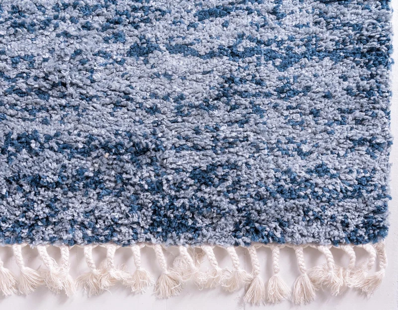 Teppich "High Shaggy" Läufer Blau 80x250 cm