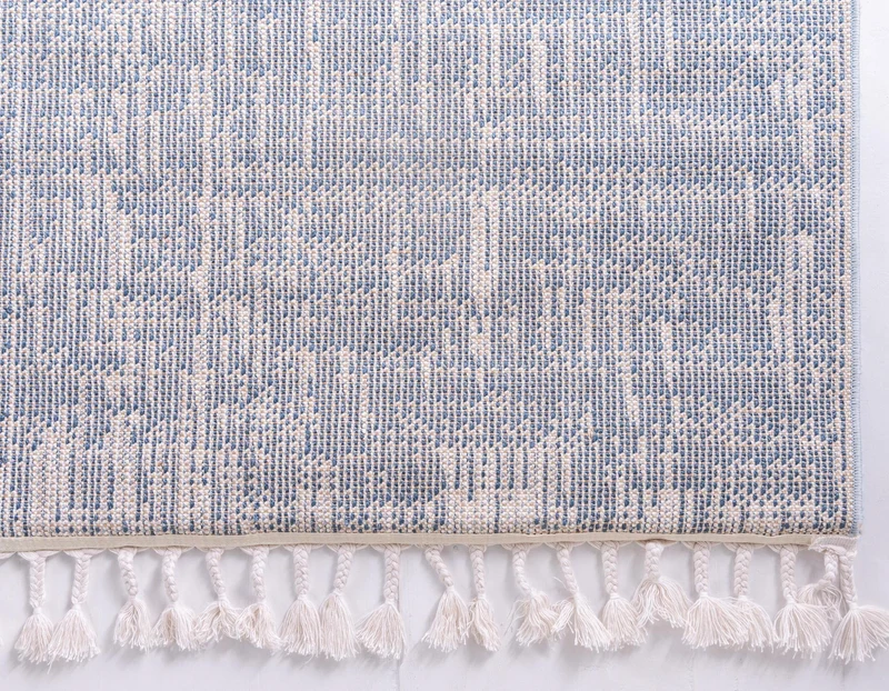 Teppich "High Shaggy" Läufer Blau 80x250 cm