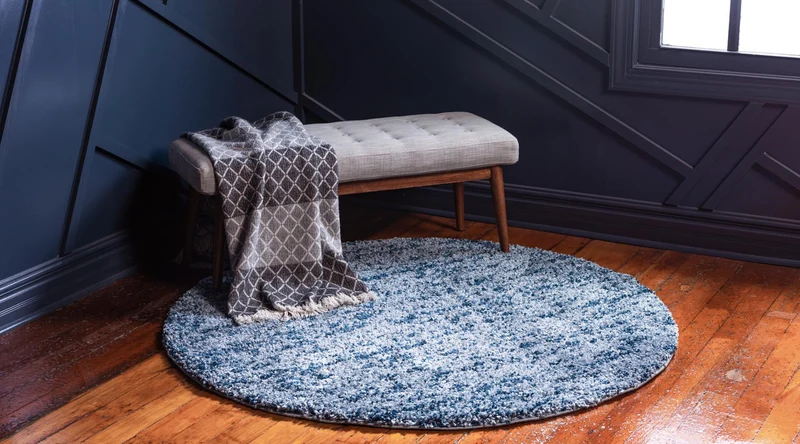 Teppich "Top Shag" Rund Blau 100x100 cm