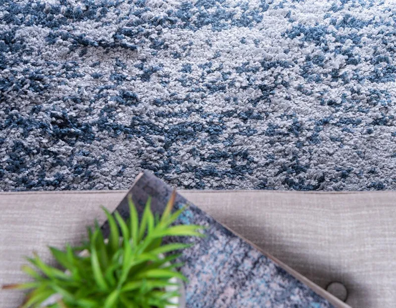 Teppich "Top Shag" Rund Blau 100x100 cm