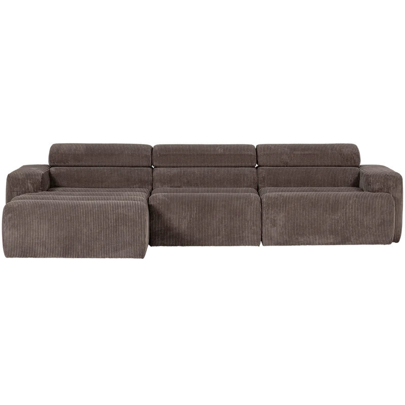 Novi chaise longue sofa links kord graubraun