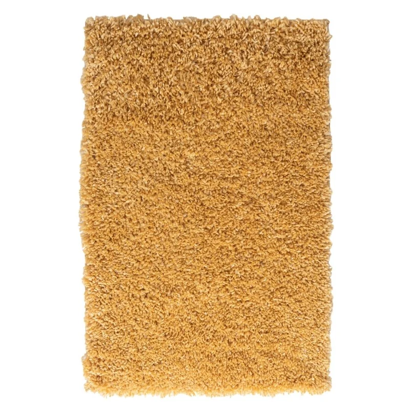 Hochflor Teppich SHAGGY goldgelb rechteckig diverse Größen