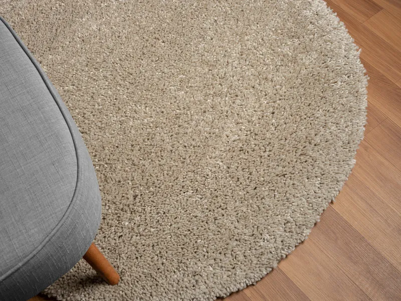 Hochflor Teppich SHAGGY beige rund diverse Größen