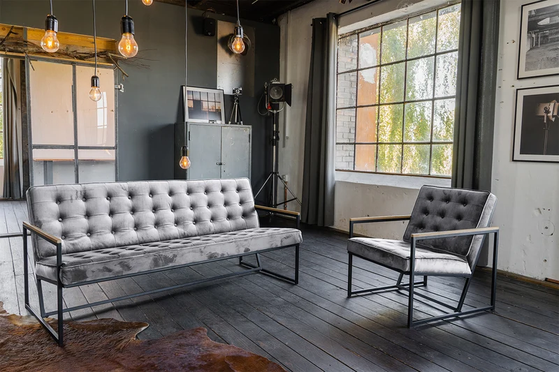 KAWOLA Sessel ARLY Polstersessel Bezug Velvet grau