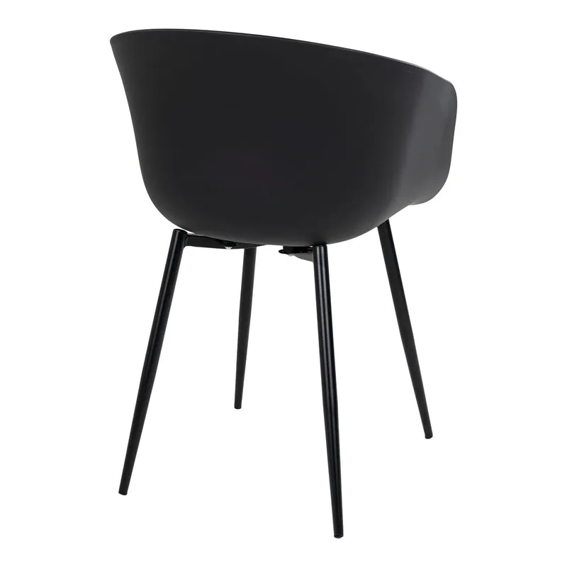 2er Set Design Stuhl DAVOS schwarz Schalensitz Indoor Outdoor