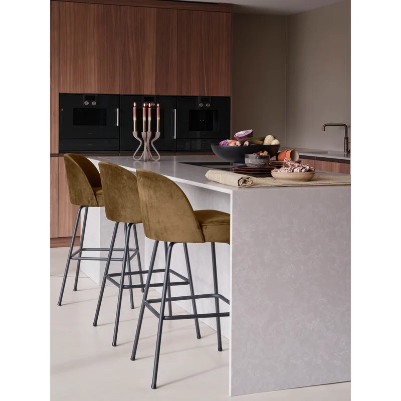 Vogue barhocker 80 cm samt honiggelb