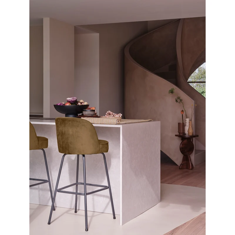 Vogue barhocker 80 cm samt honiggelb