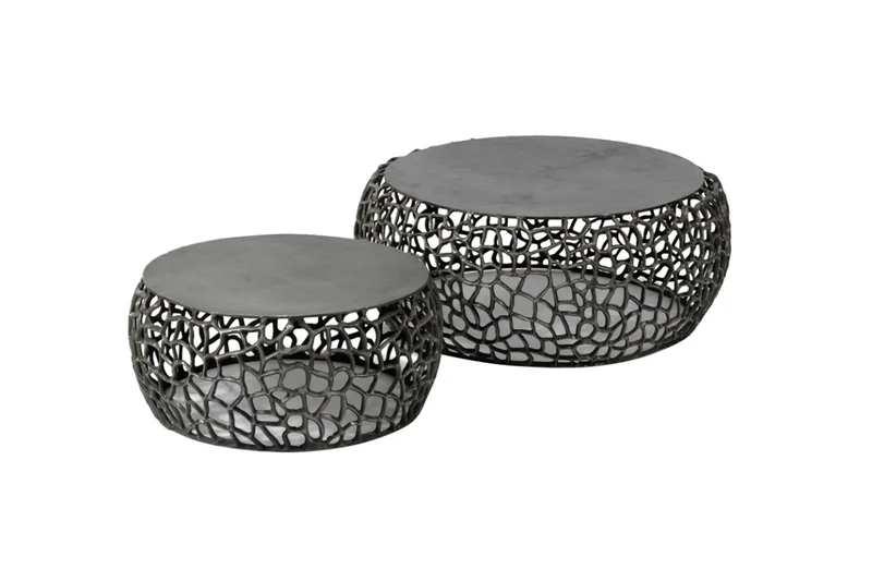 KAWOLA Couchtisch SONO Set 2-tlg. Metall schwarz
