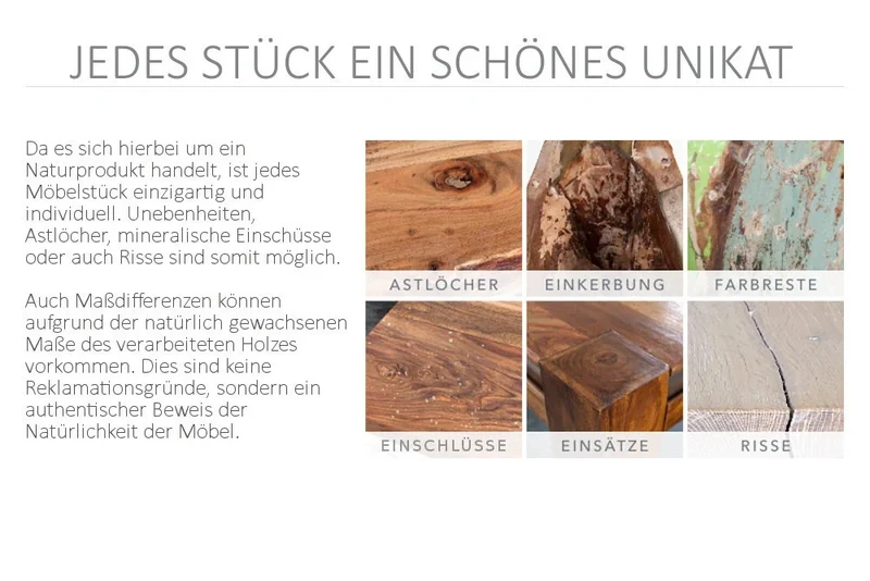 Industrie-Look Esstisch ALINA 160cm living-brown Akazie Metallbeine