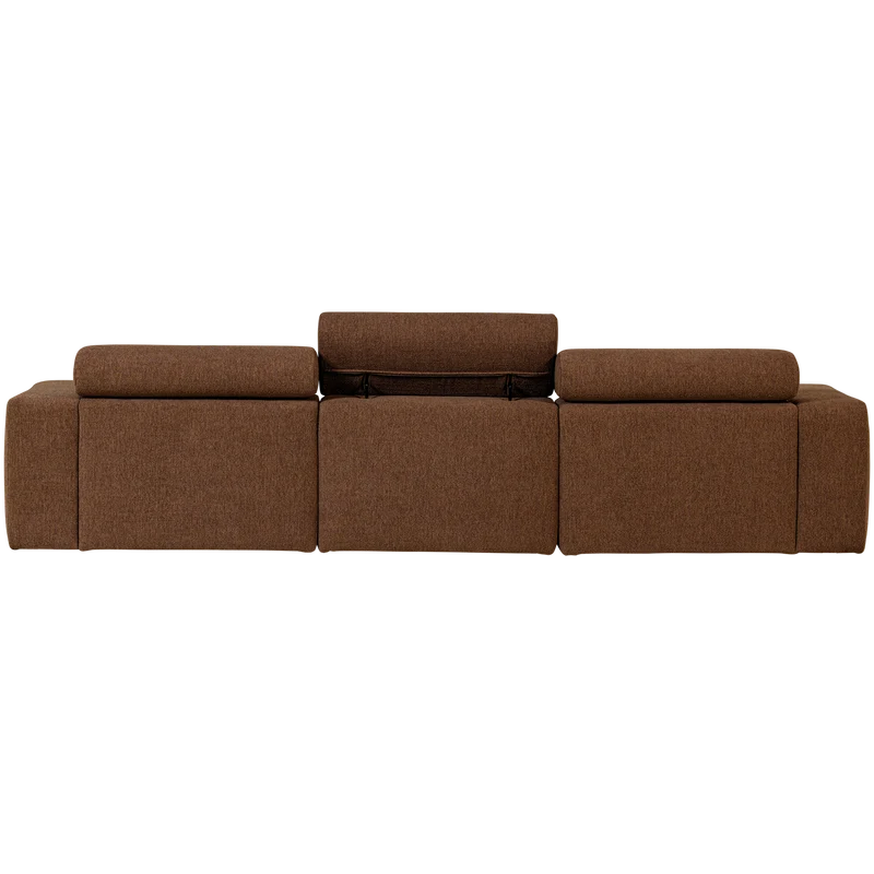 Novi Chaiselongue Sofa rechts Bouclé Mokkabraun
