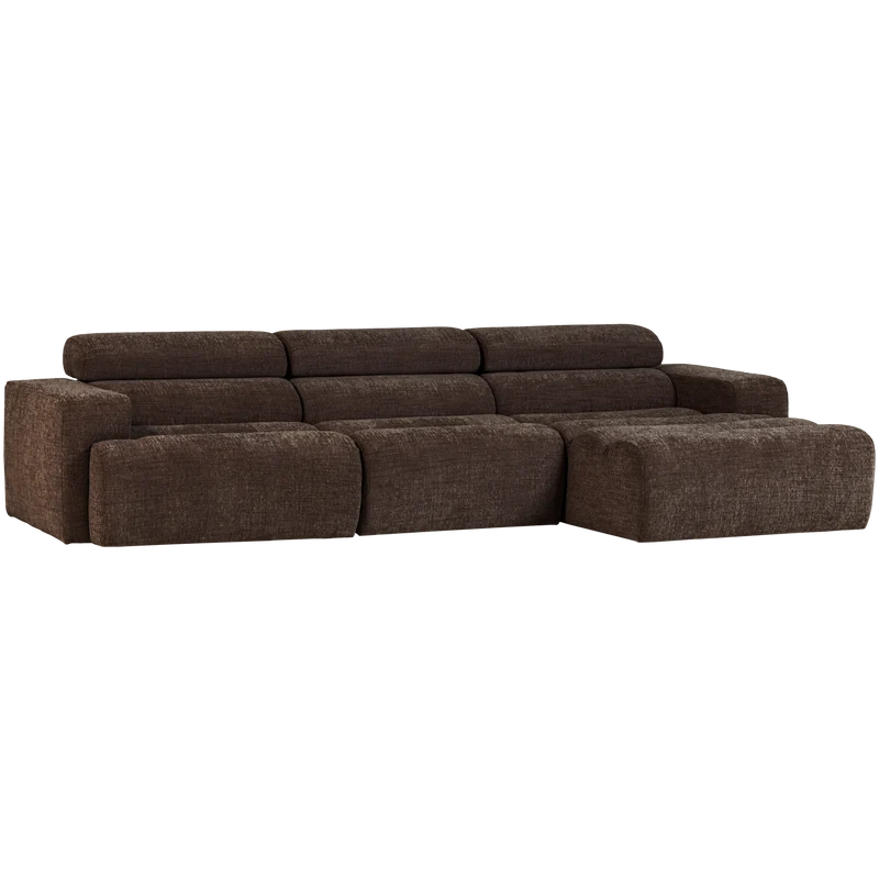 Novi chaise longue sofa rechts dunkelbraun melange