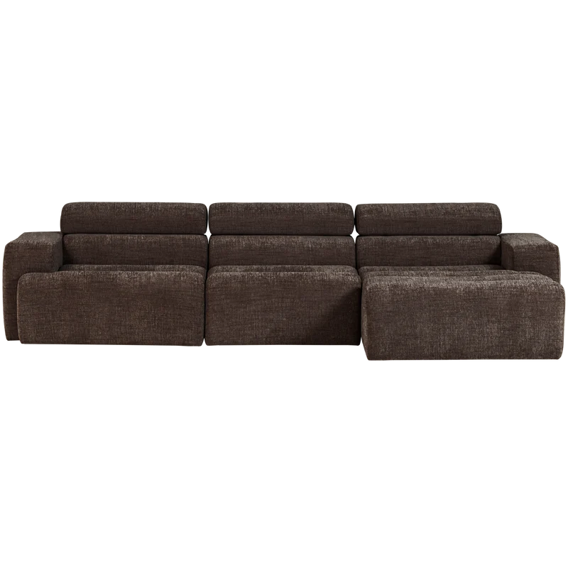 Novi chaise longue sofa rechts dunkelbraun melange