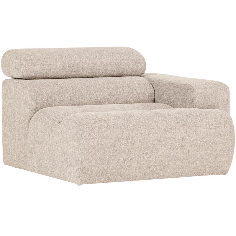 Novi 1-Sitzer-Element Armlehne rechts Bouclé Natur