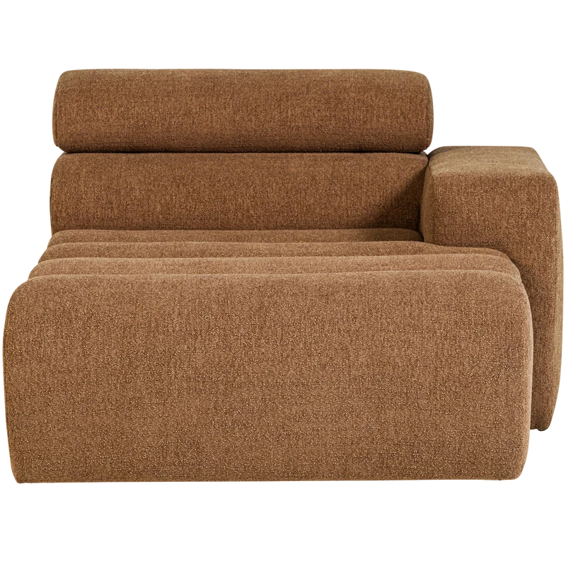 Novi Chaiselongue Element Arm rechts Bouclé Karamell