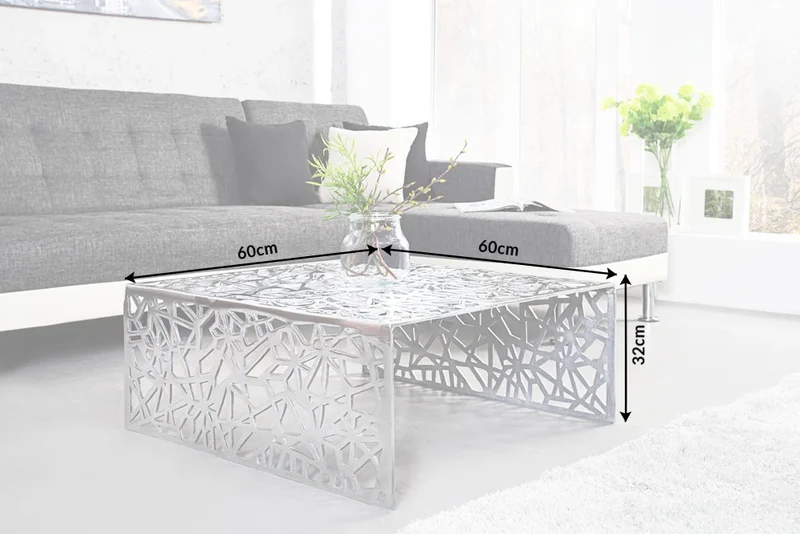Design Couchtisch RIAS Aluminium ca.60cm silber