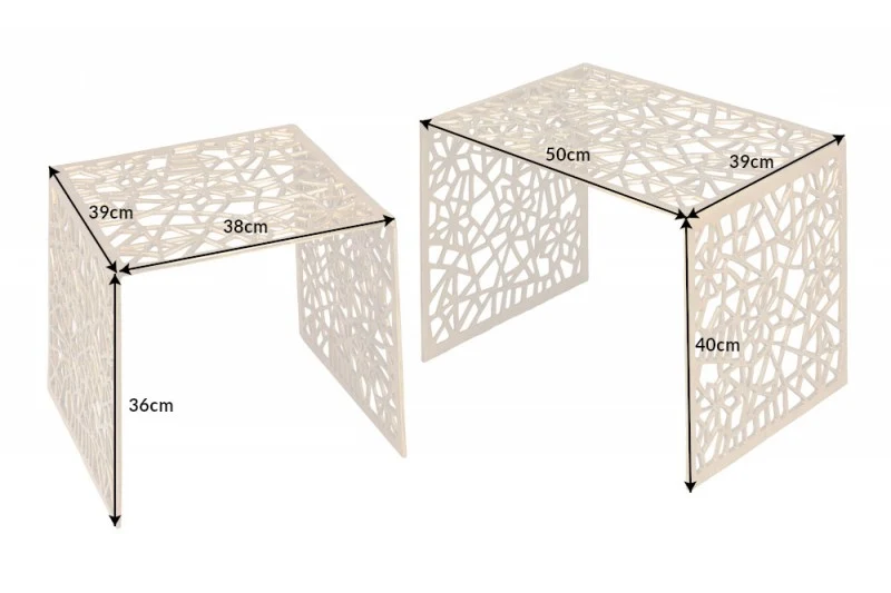 Design Couchtisch 2er Set RIAS Aluminium ca.50cm gold