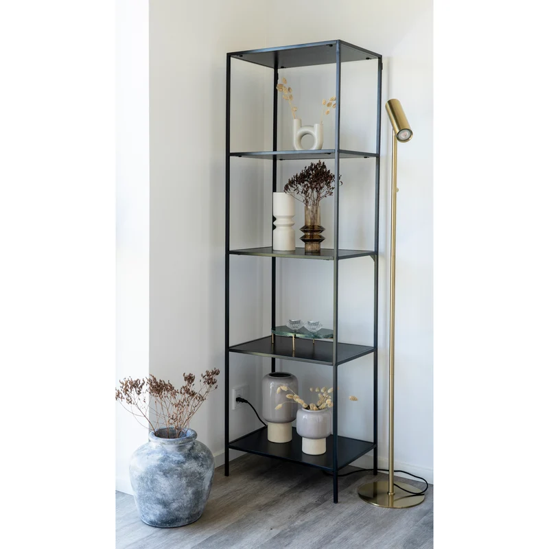 Modernes Regal LEVEN 170cm schwarz + 5 Regalböden