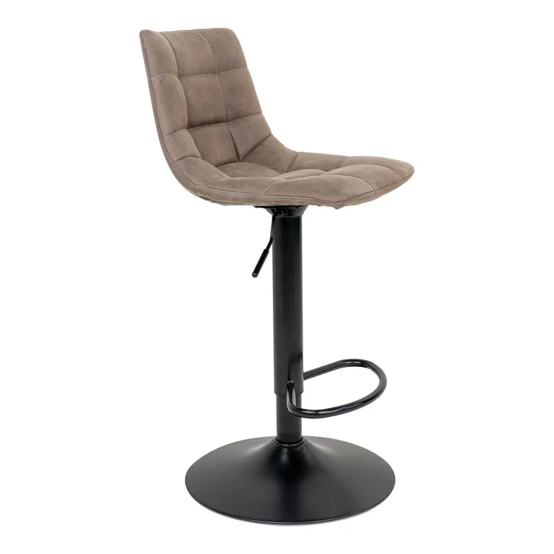 2er Set höhenverstellbarer Barstuhl LEIRIA light-braun Mikrofaser
