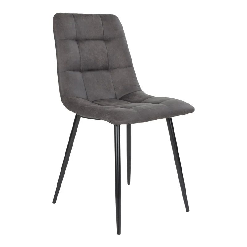 Modernes 2er Stuhl-Set LEIRIA dunkelgrau Mikrofaser